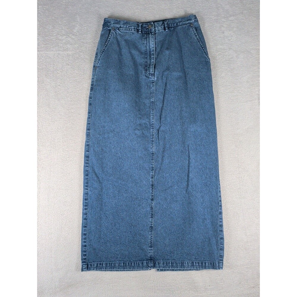 Christopher & Banks Modest Denim Skirt Size 10 Long Maxi Column Jean skirt